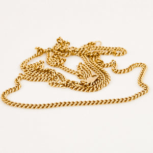 vintage gold heavy curb chain necklace 