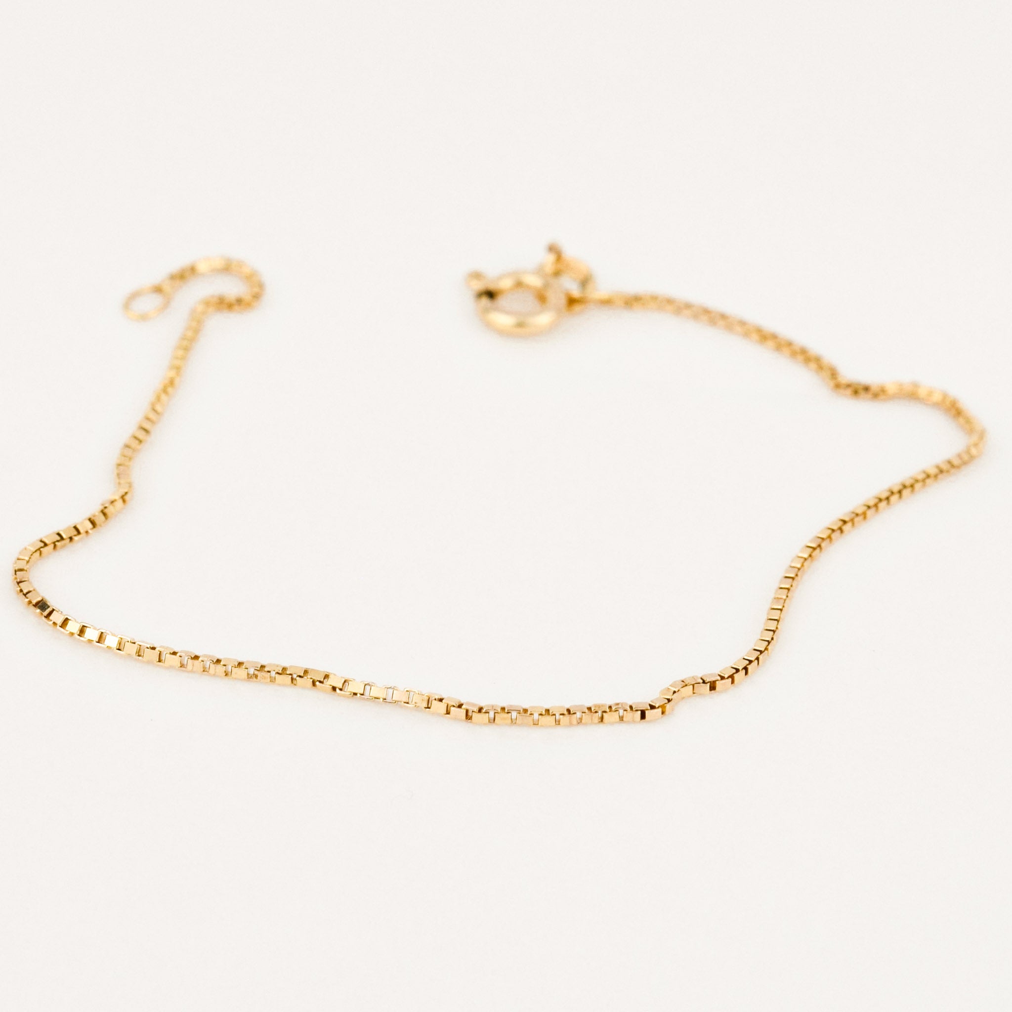 vintage gold box chain bracelet 