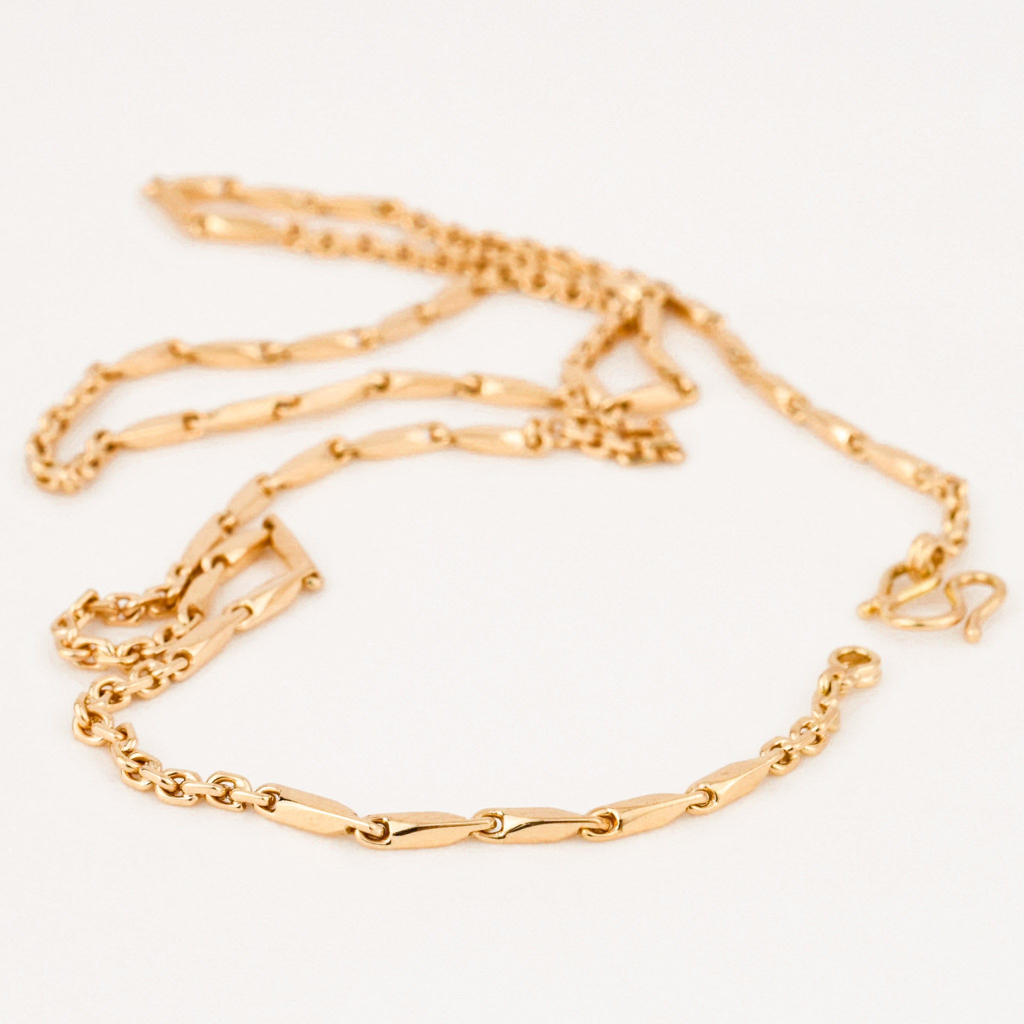 vintage gold fancy link chain necklace