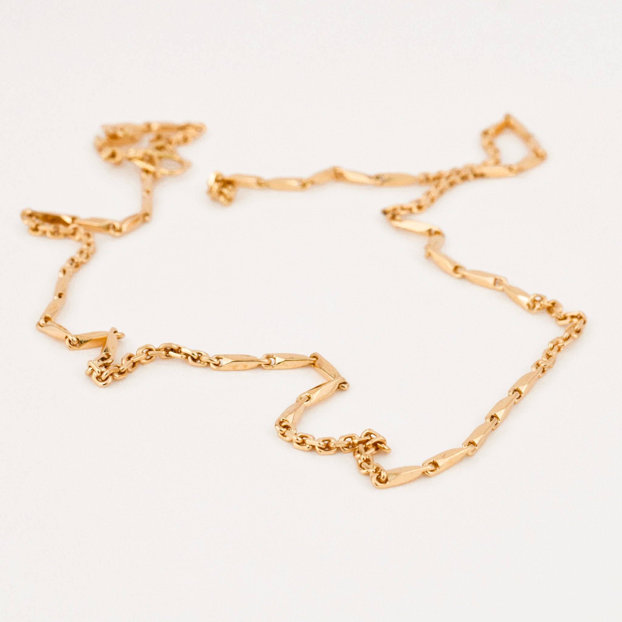 vintage gold fancy link chain necklace