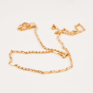vintage gold fancy link chain necklace