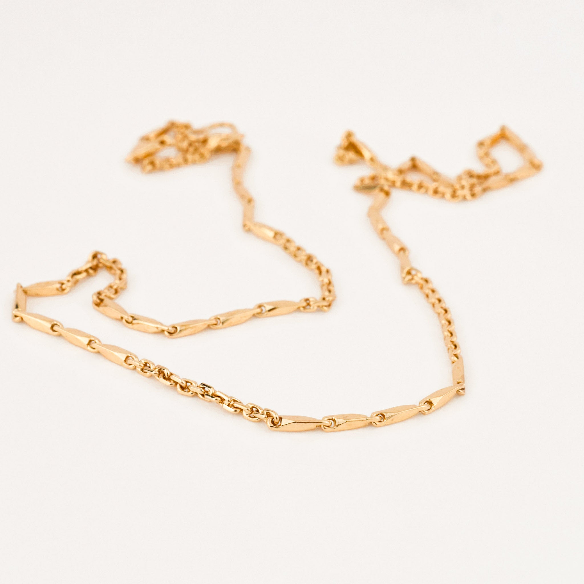 vintage gold fancy link chain necklace