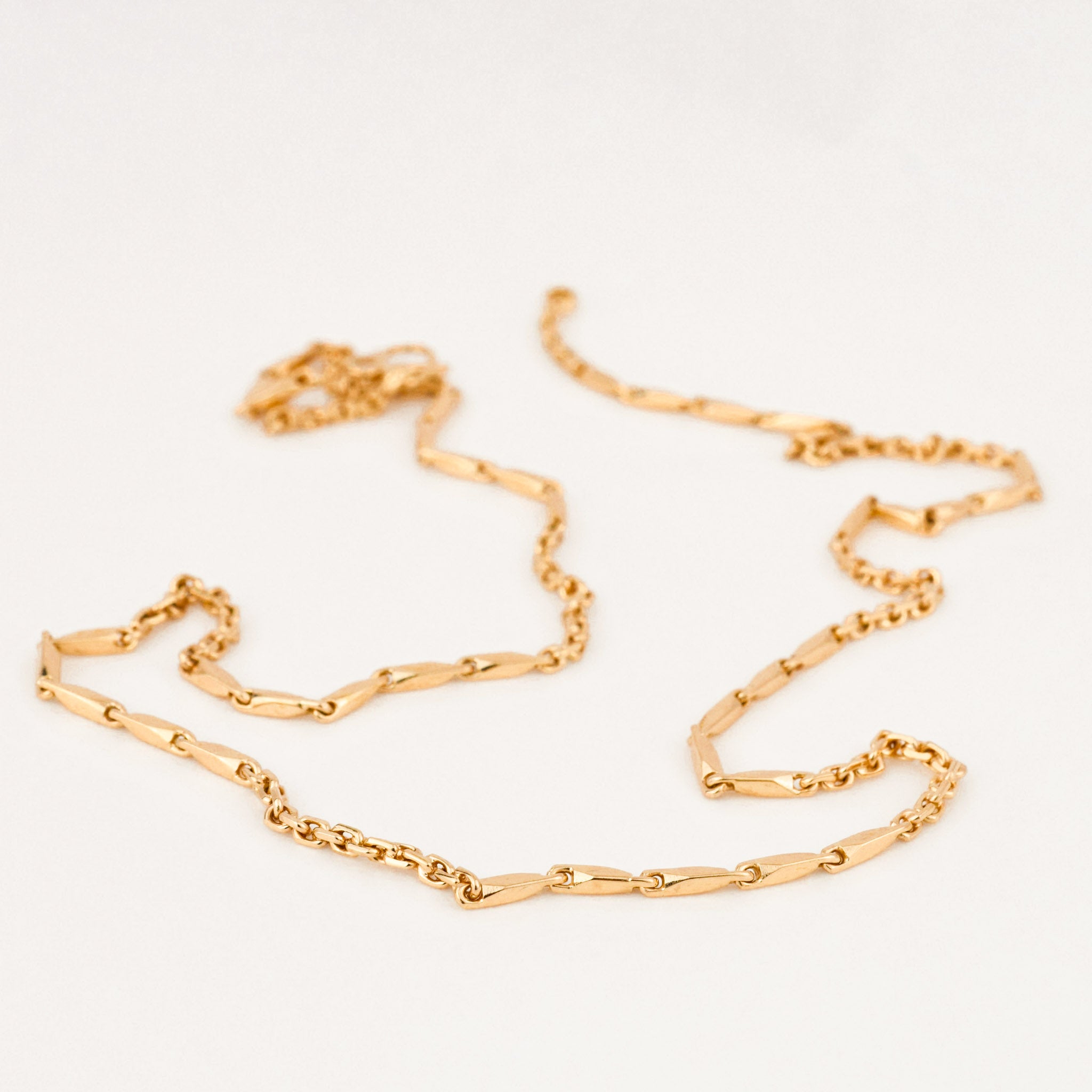 vintage gold fancy link chain necklace