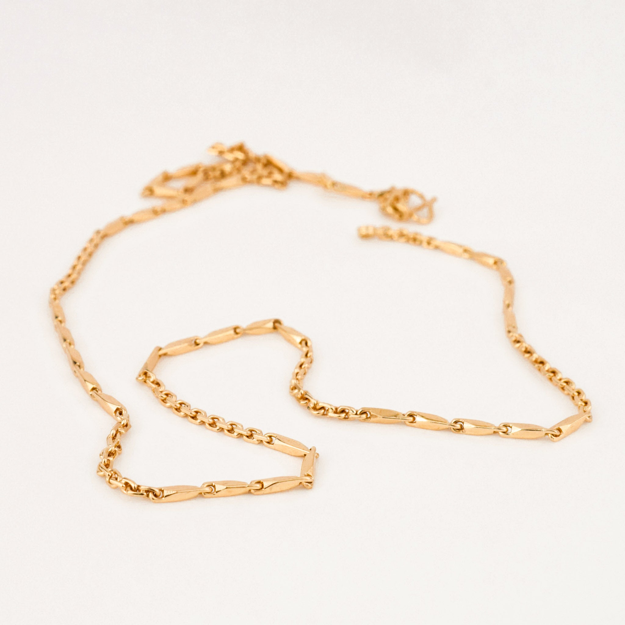 vintage gold fancy link chain necklace