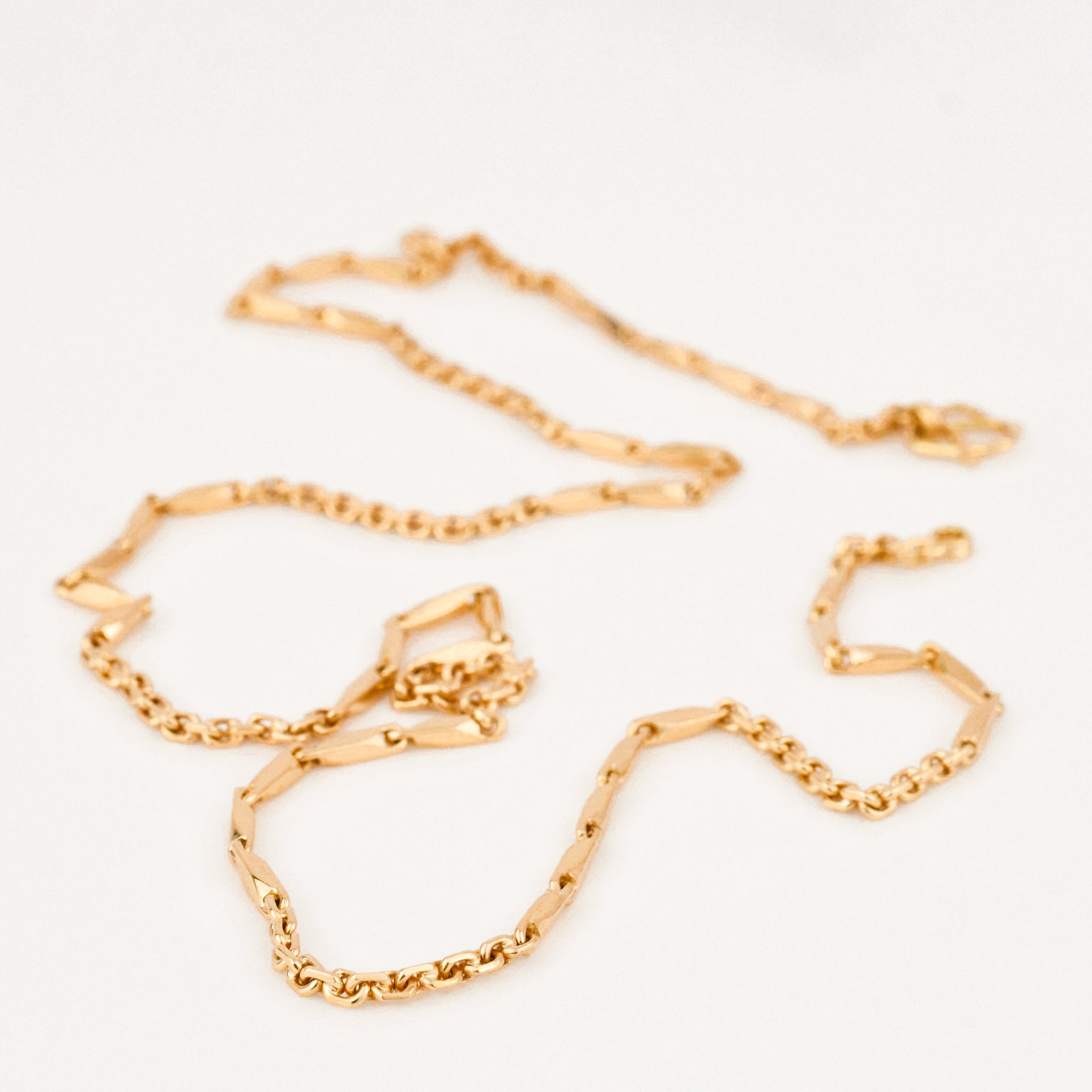 vintage gold fancy link chain necklace