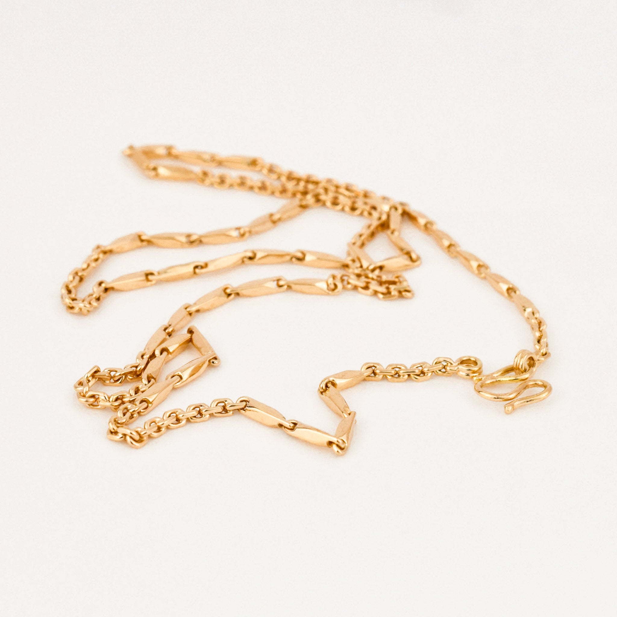 vintage gold fancy link chain necklace