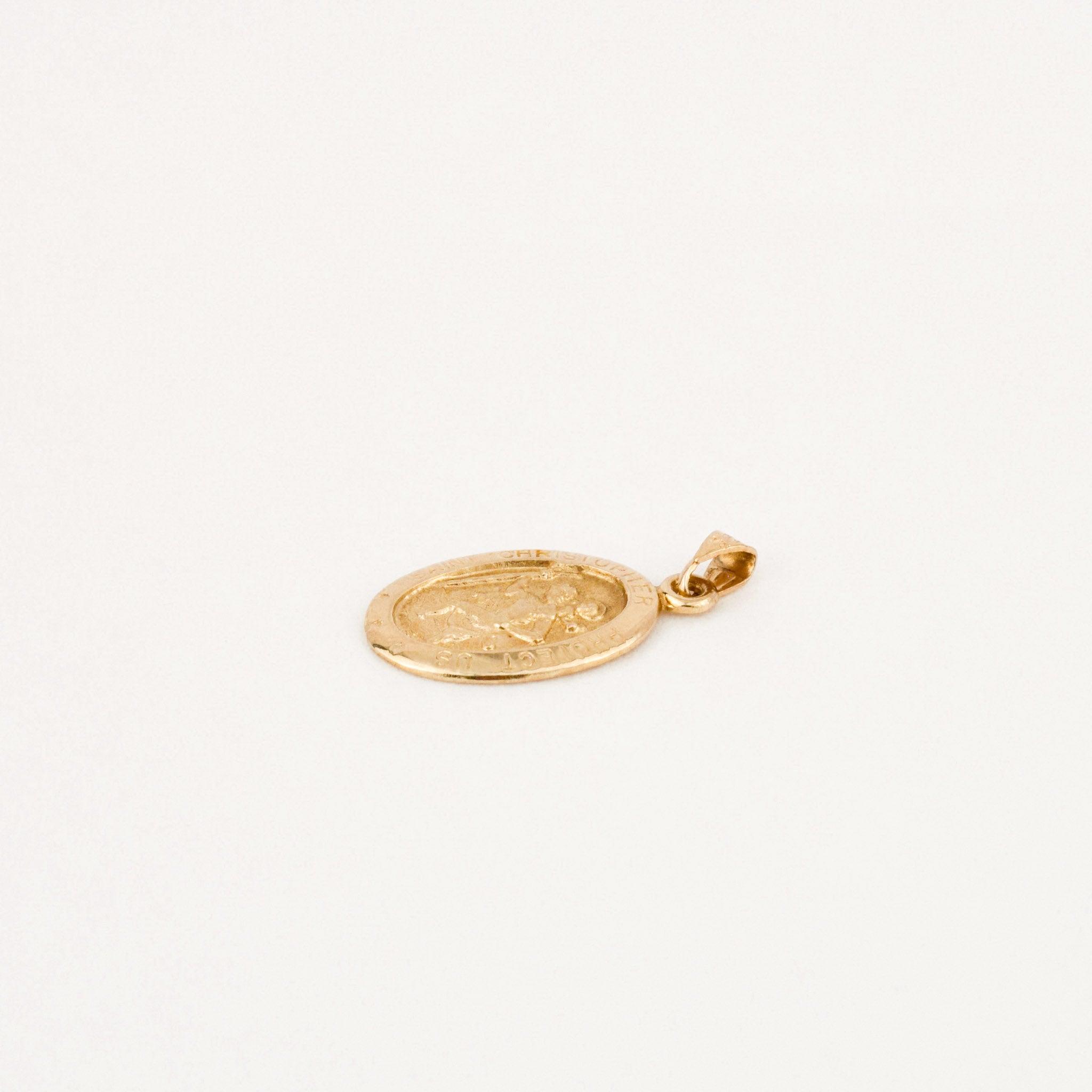 vintage gold st christopher pendant 