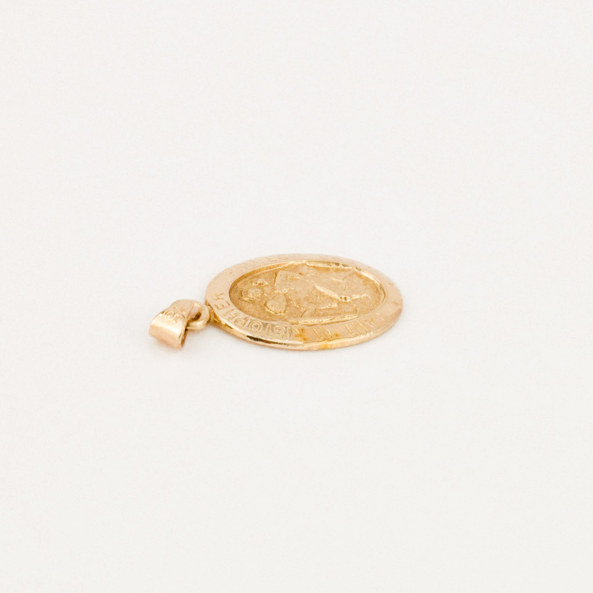 vintage gold st christopher pendant 