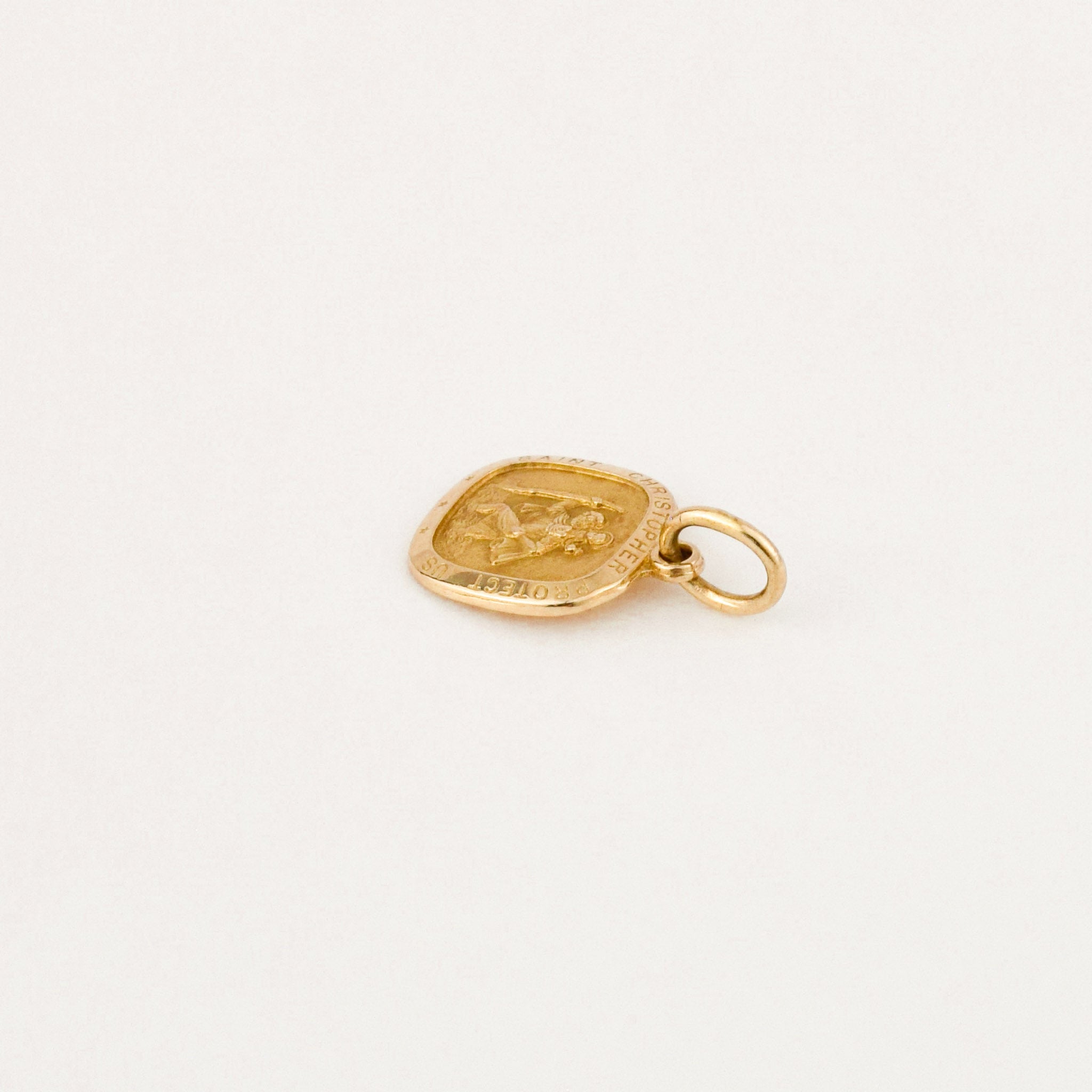 vintage gold st Christopher charm