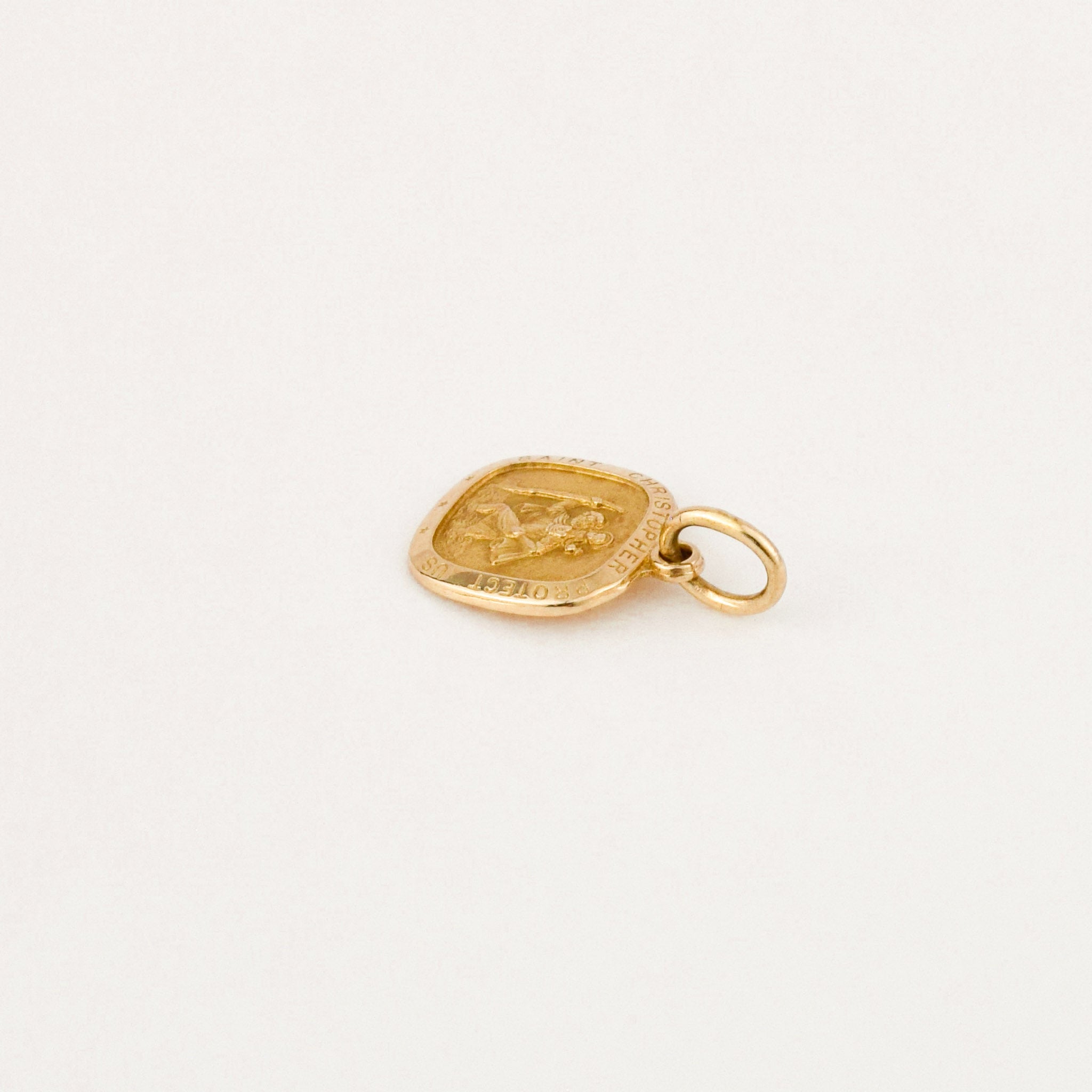 vintage gold st Christopher charm