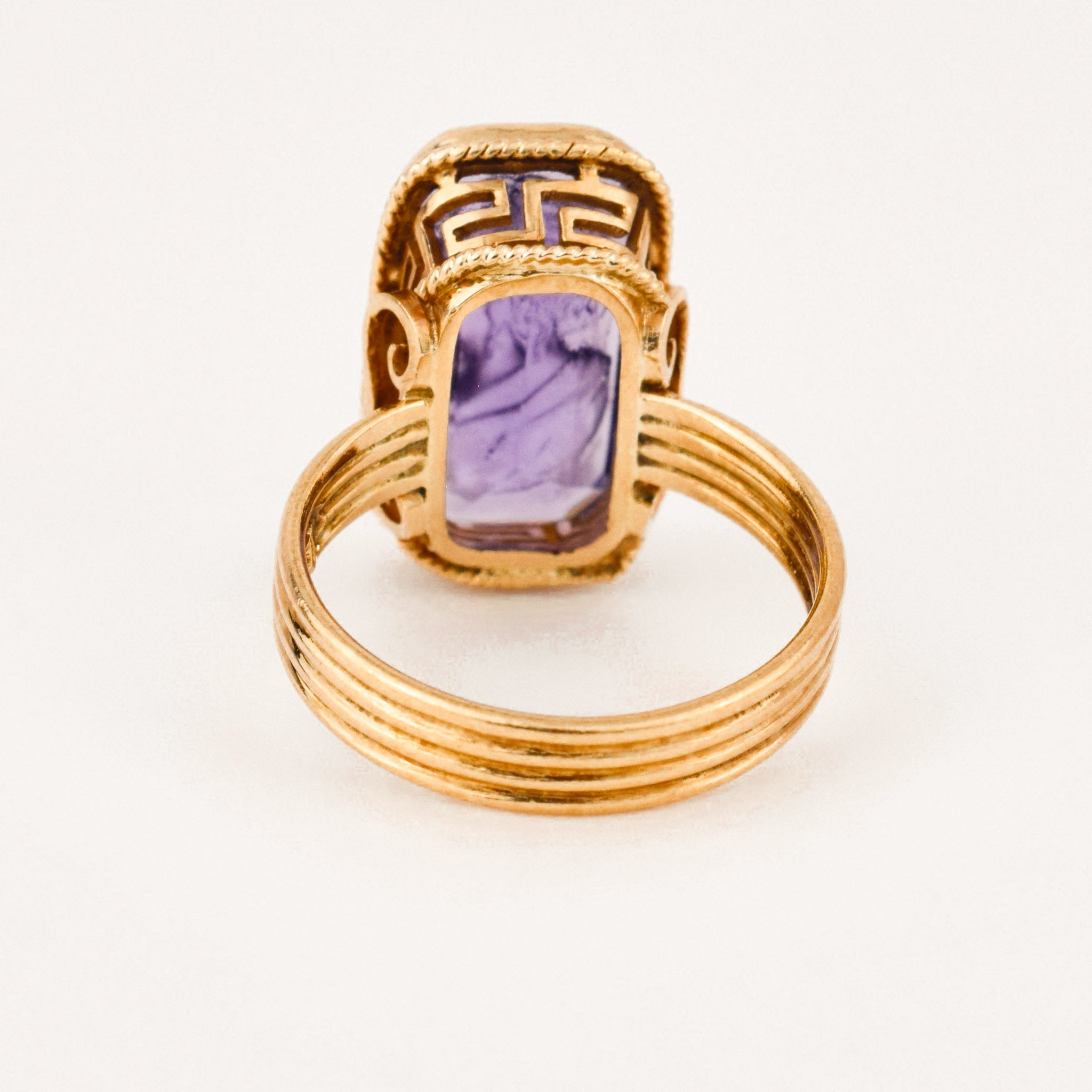 vintage gold purple cameo ring