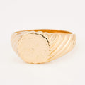 vintage gold 'C&E' signet ring 