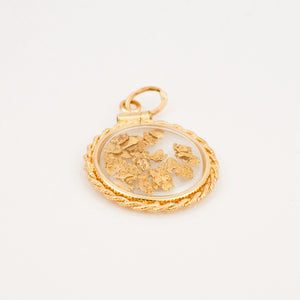 vintage gold nugget pendant 