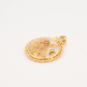 vintage gold nugget pendant 