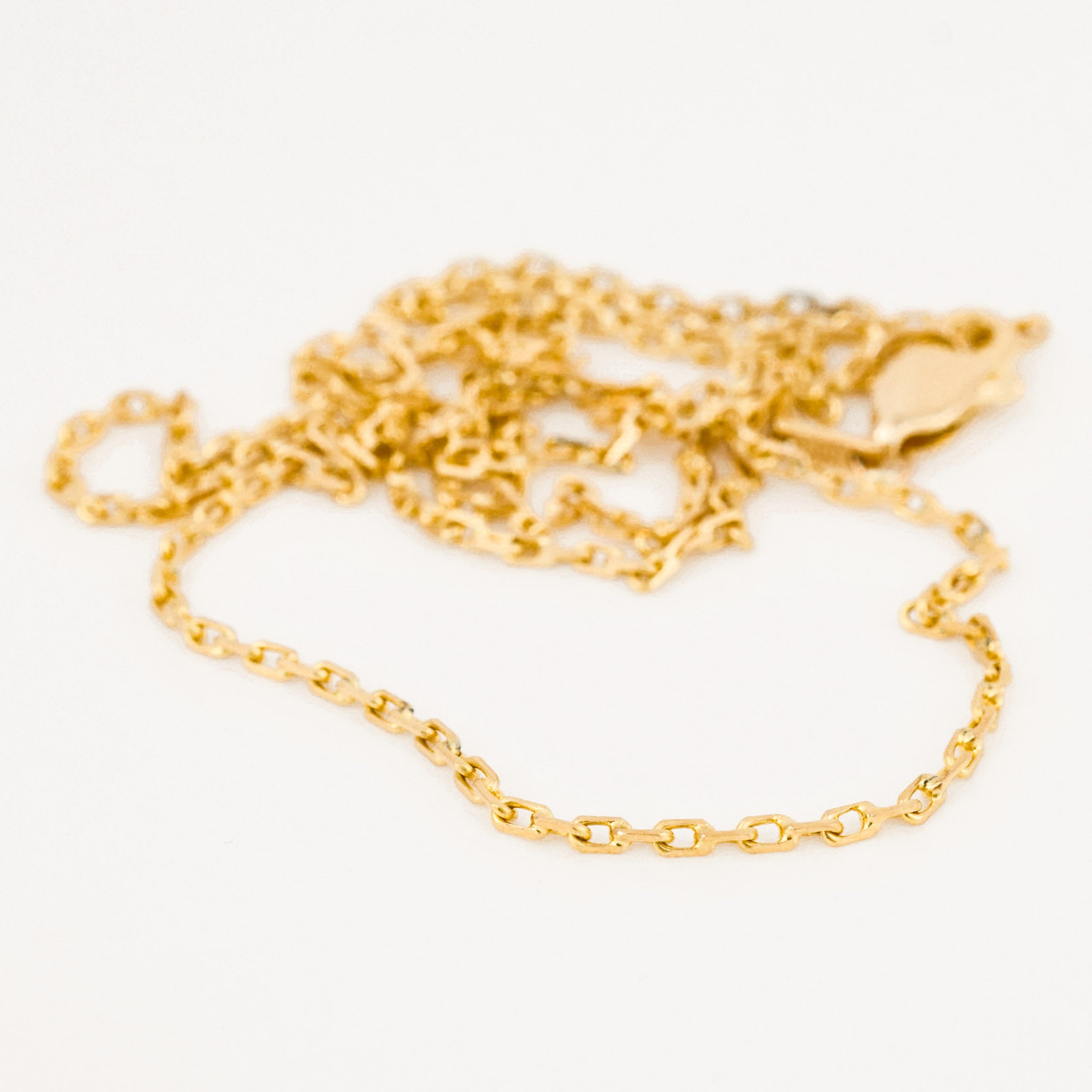 vintage gold cable link necklace