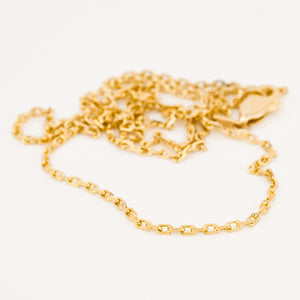 vintage gold cable link necklace