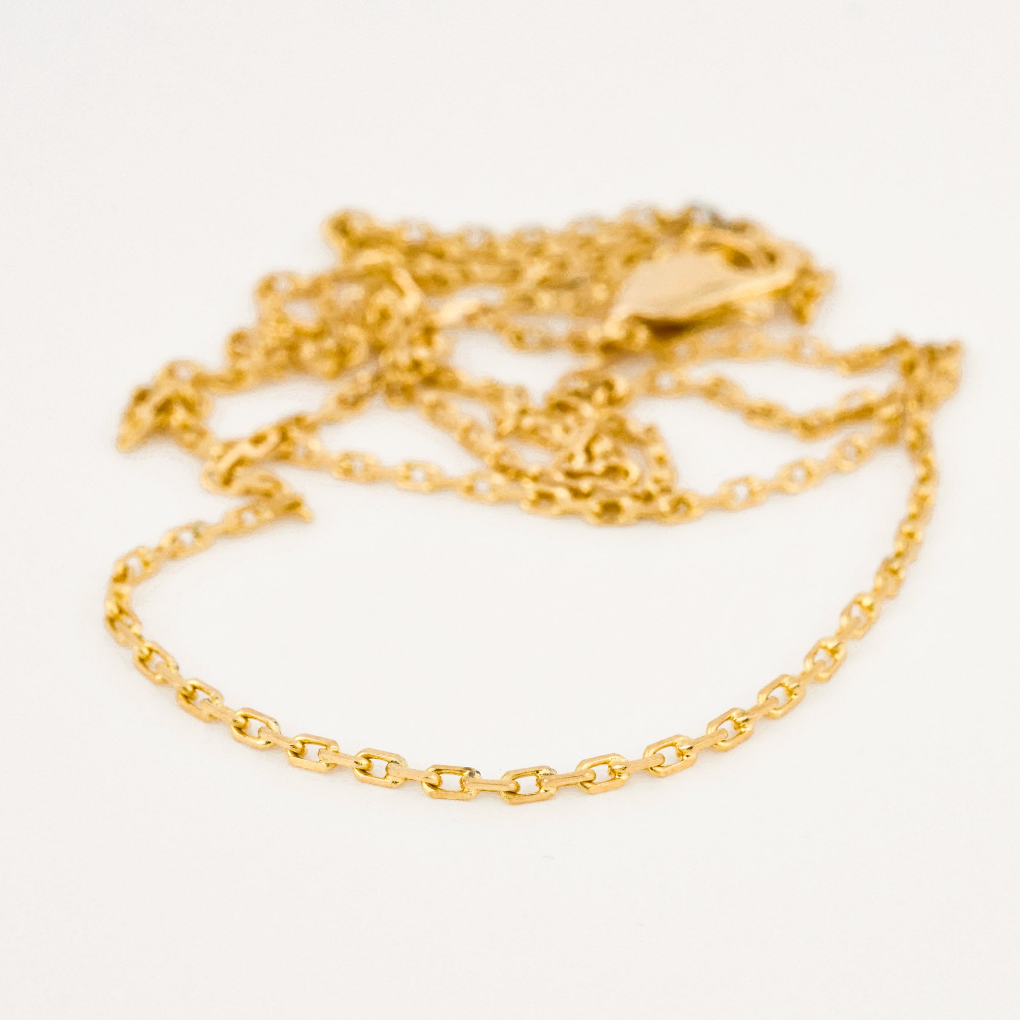 vintage gold cable link necklace