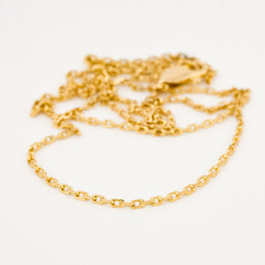 vintage gold cable link necklace