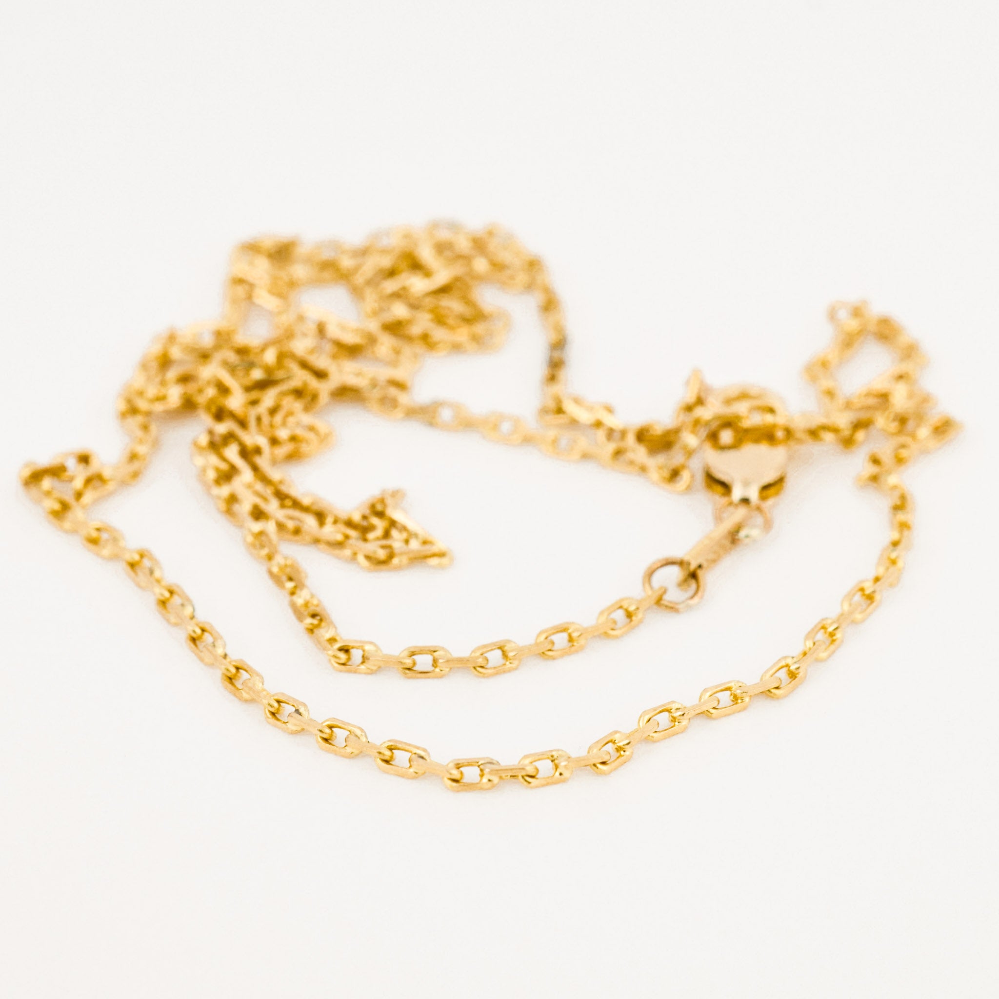 vintage gold cable link necklace