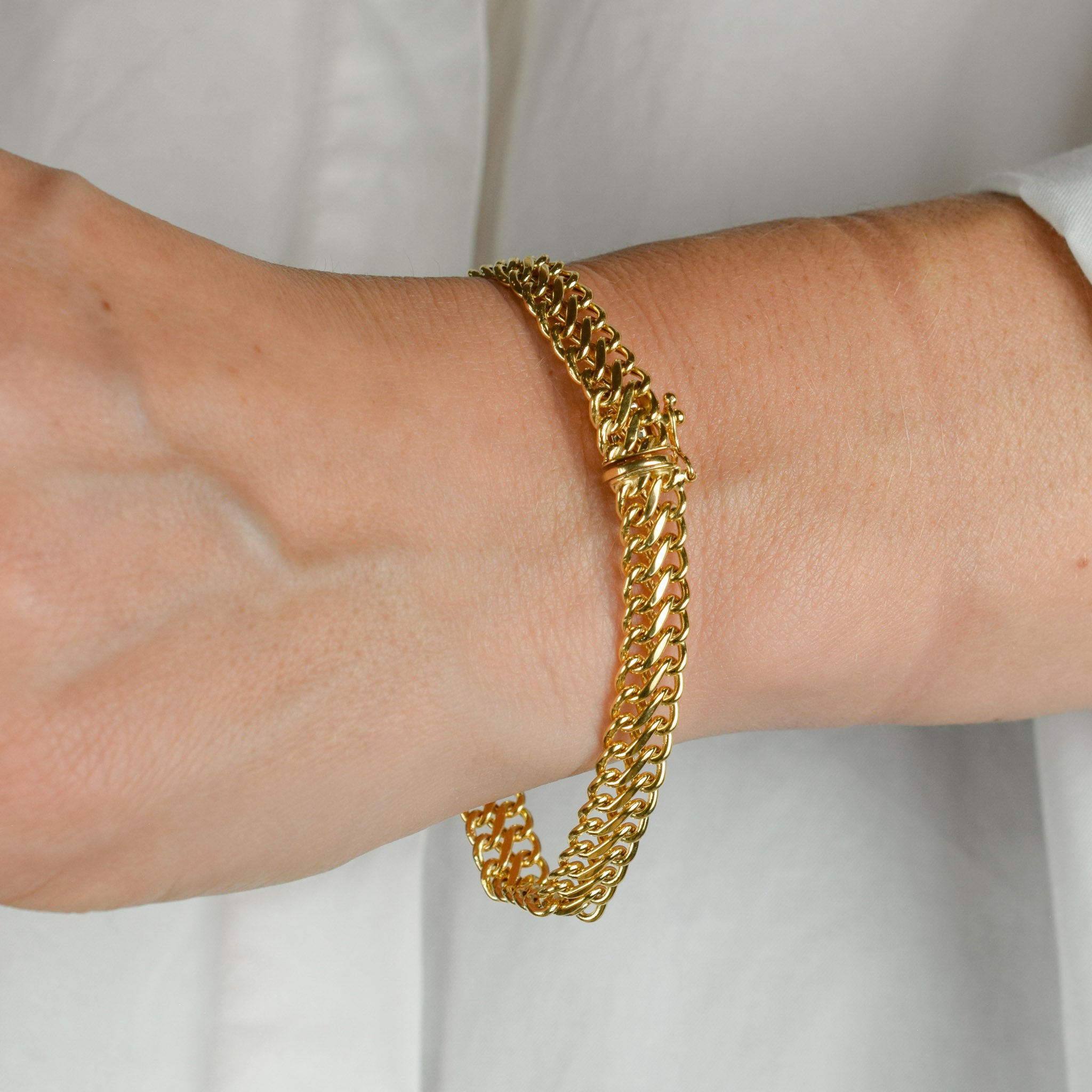 vintage gold double curb bracelet 