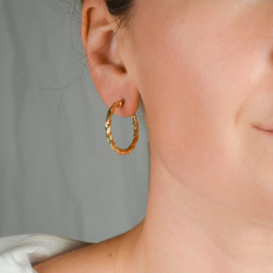 vintage gold twisted hoop earrings