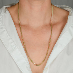 vintage gold heavy curb chain necklace 