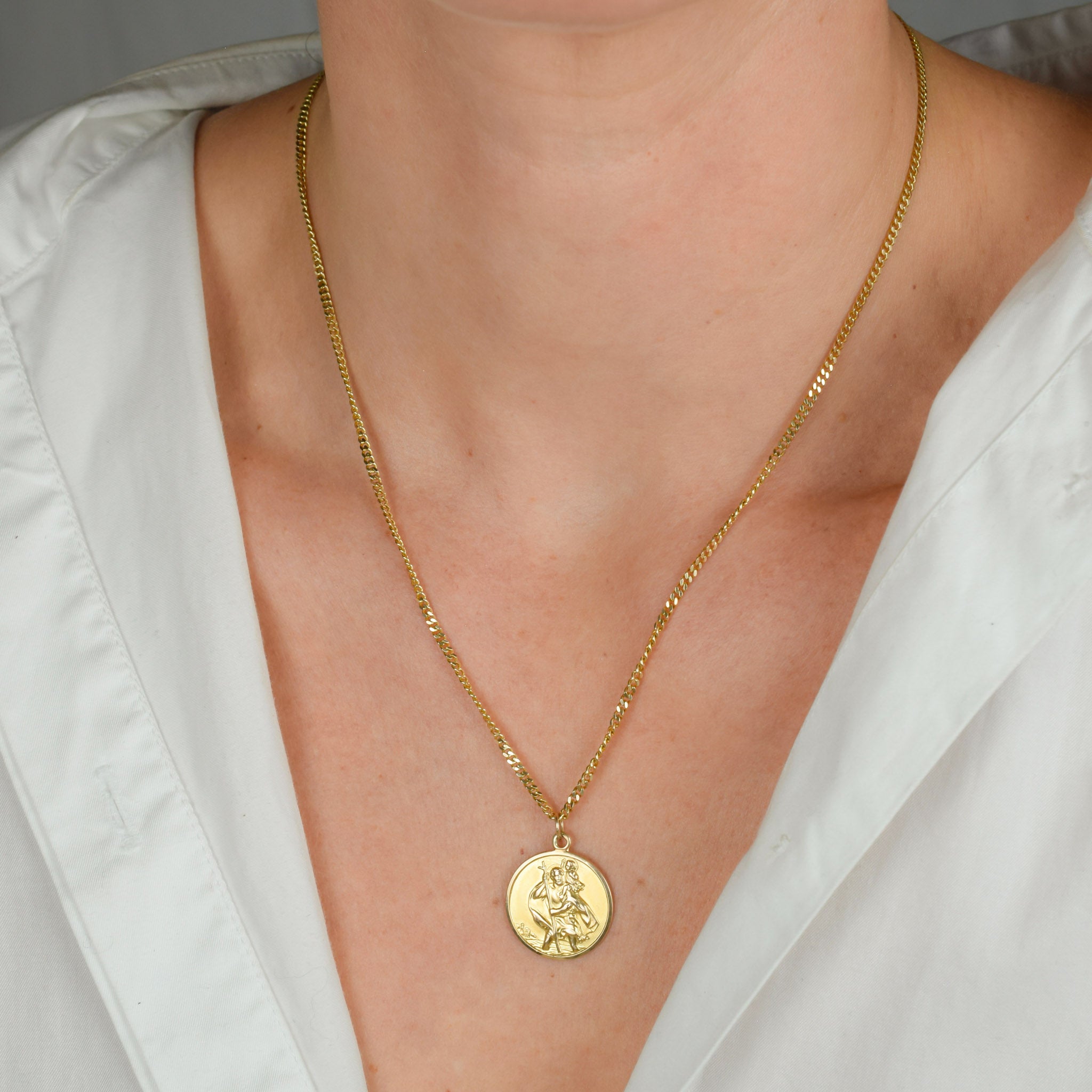 vintage gold saint Christopher pendant 