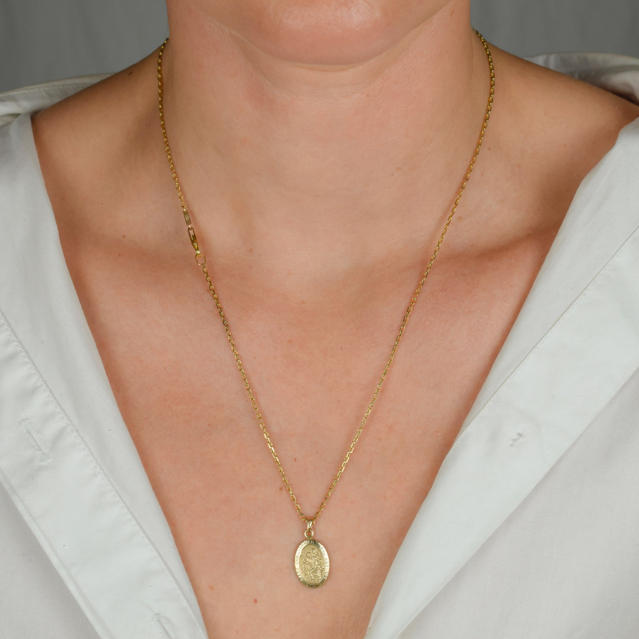 vintage gold st christopher pendant 