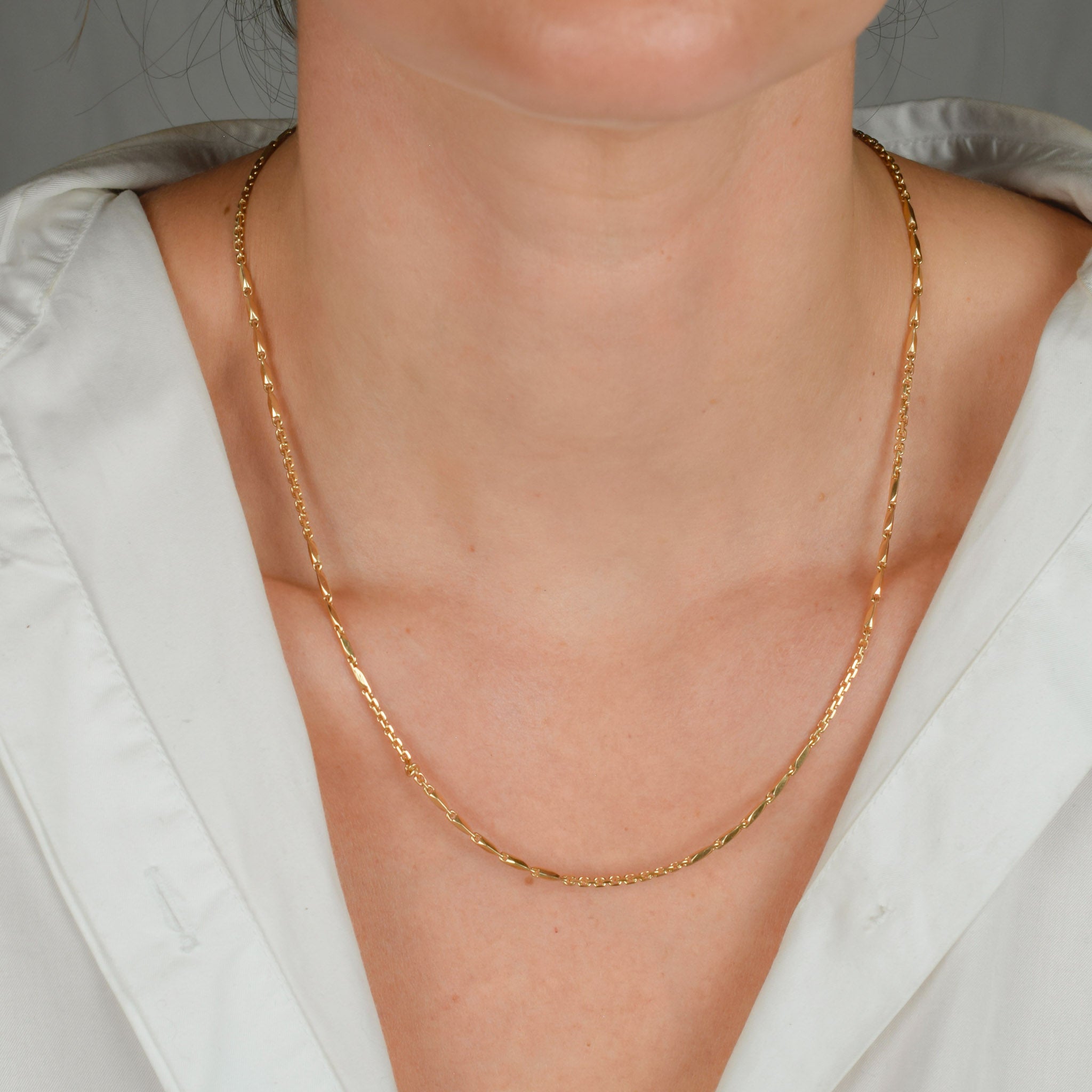 vintage gold fancy link chain necklace