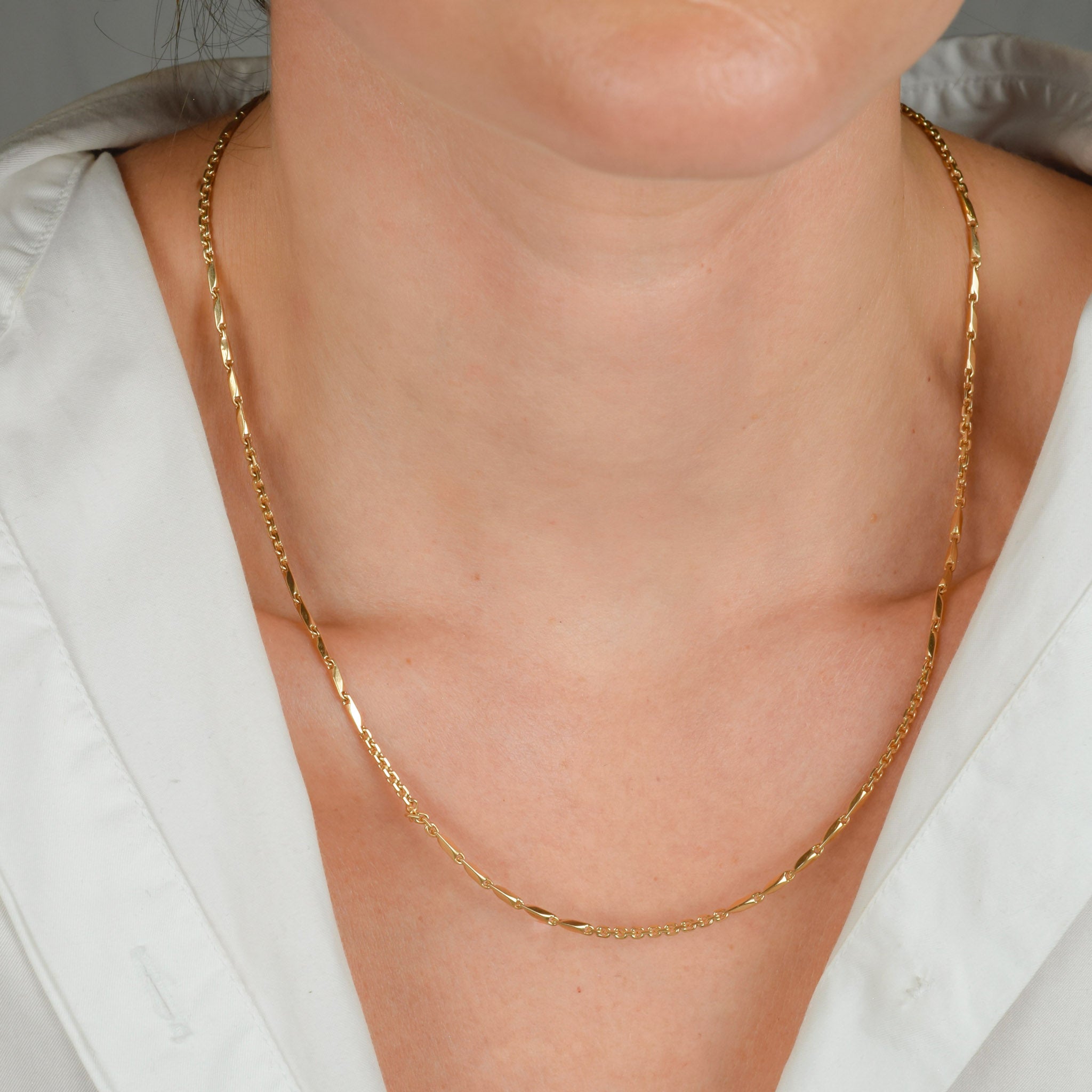vintage gold fancy link chain necklace