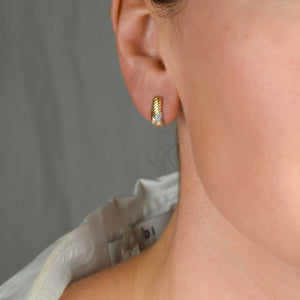 vintage gold retro bar stud earrings 