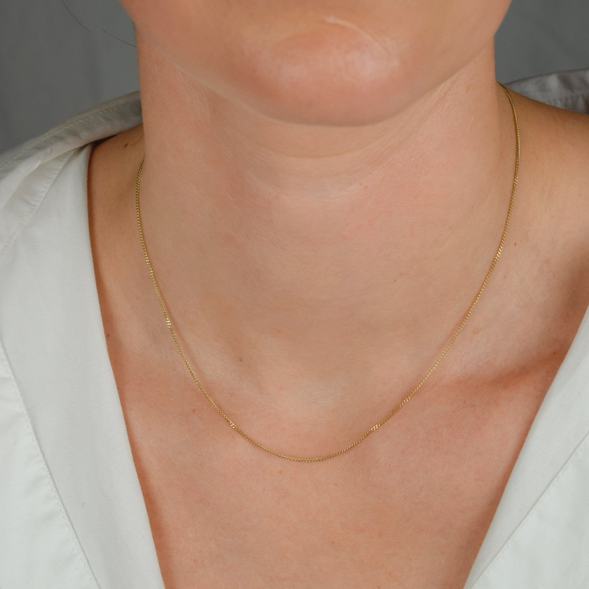 vintage gold 16.5" Curb Chain Necklace