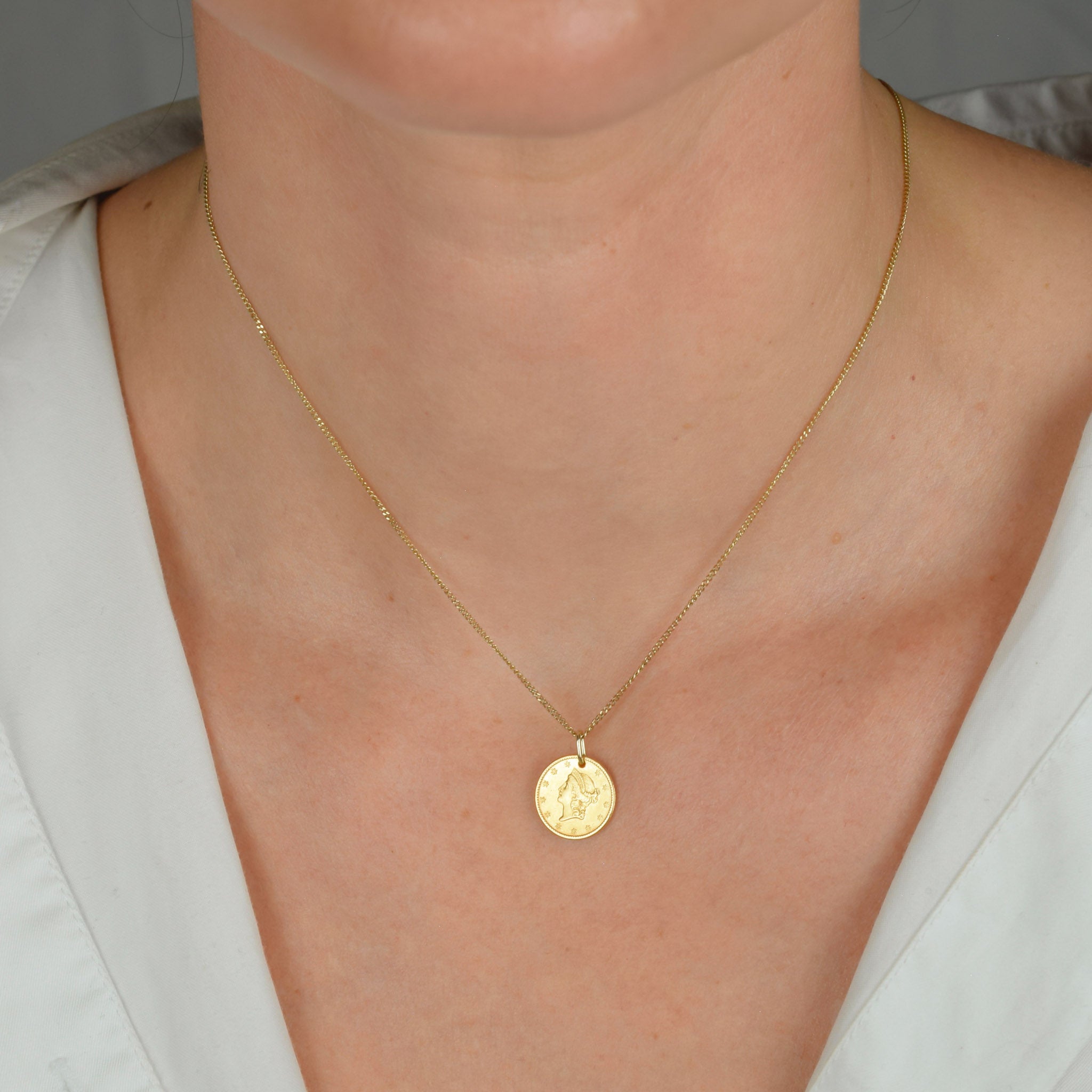 vintage gold 16.5" Curb Chain Necklace