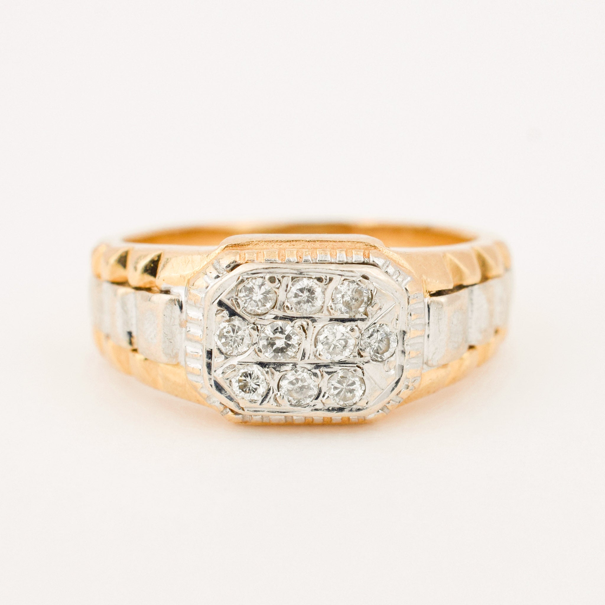 vintage diamond rolex style ring 