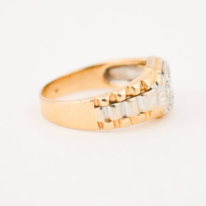 vintage diamond rolex style ring 