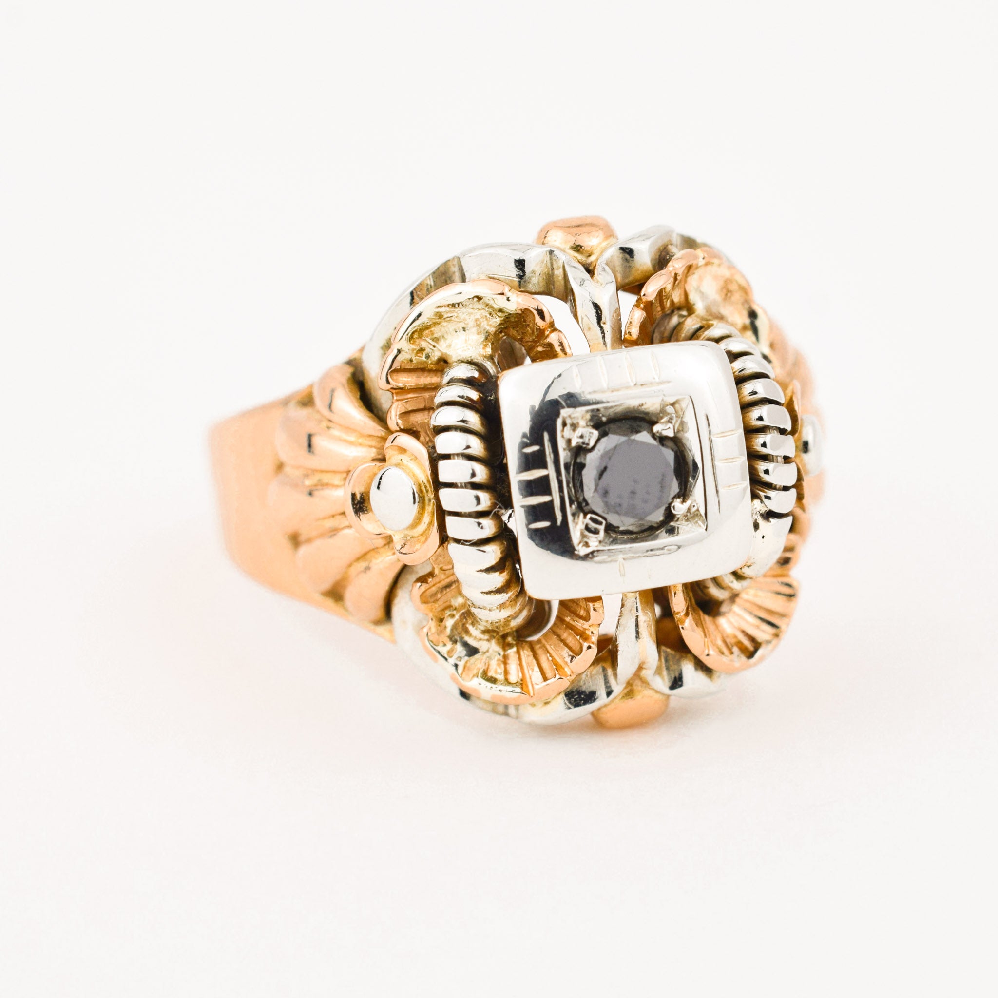 antique gothic black diamond ring 