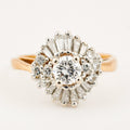 vintage diamond halo engagement ring 