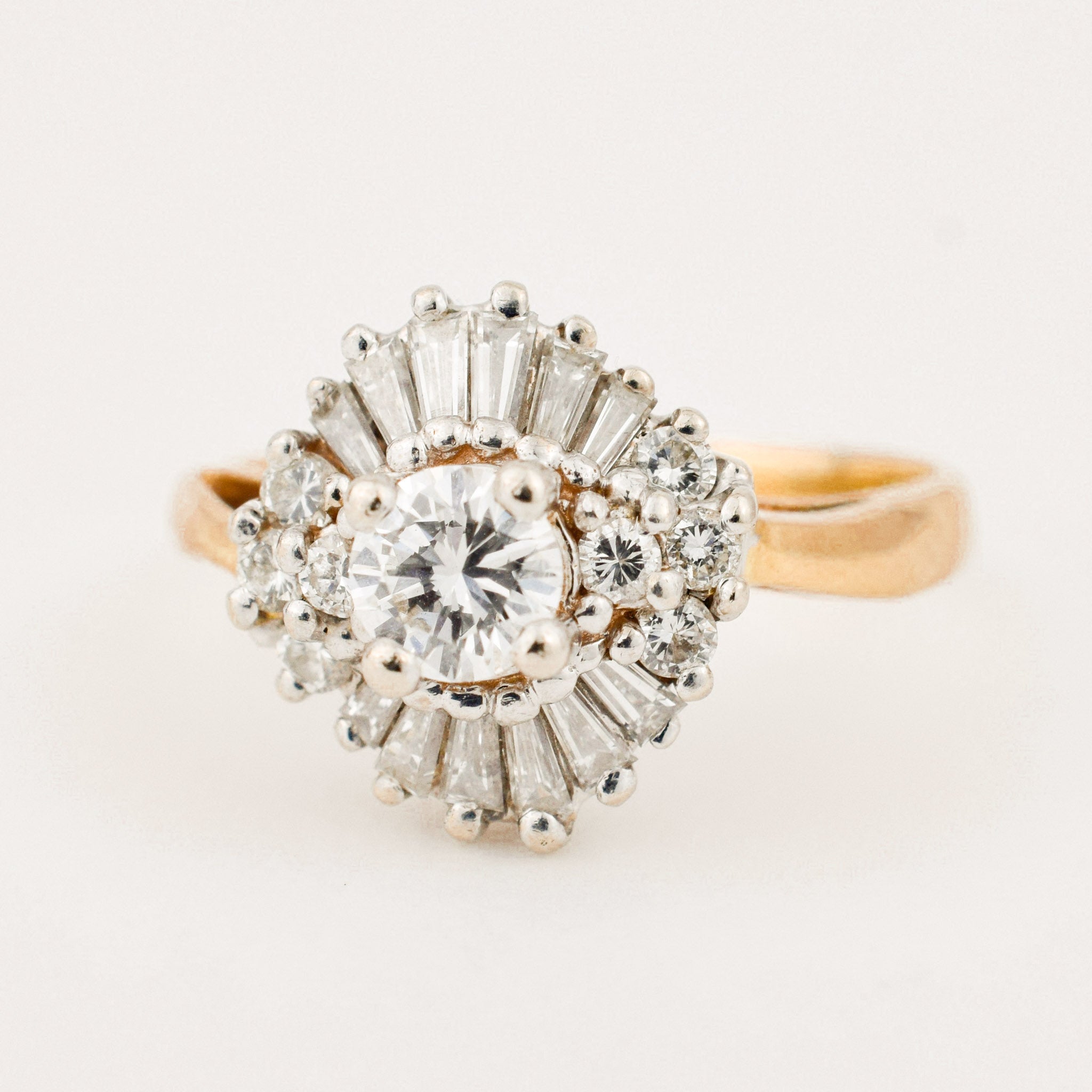vintage diamond halo engagement ring 