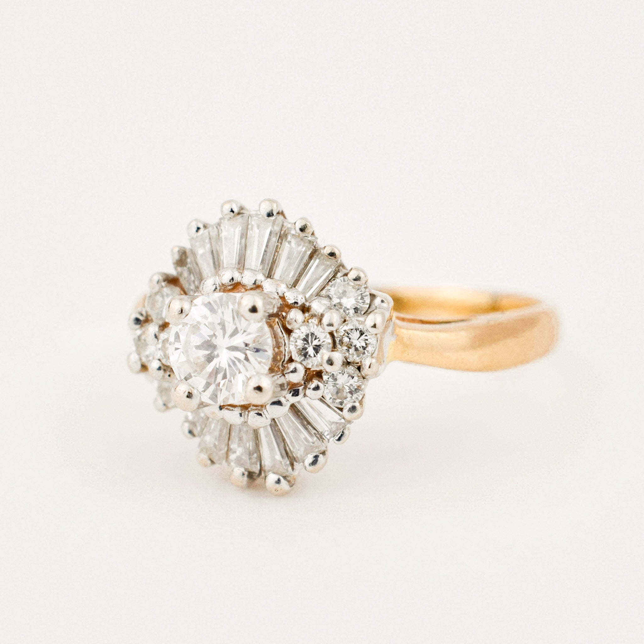 vintage diamond halo engagement ring 