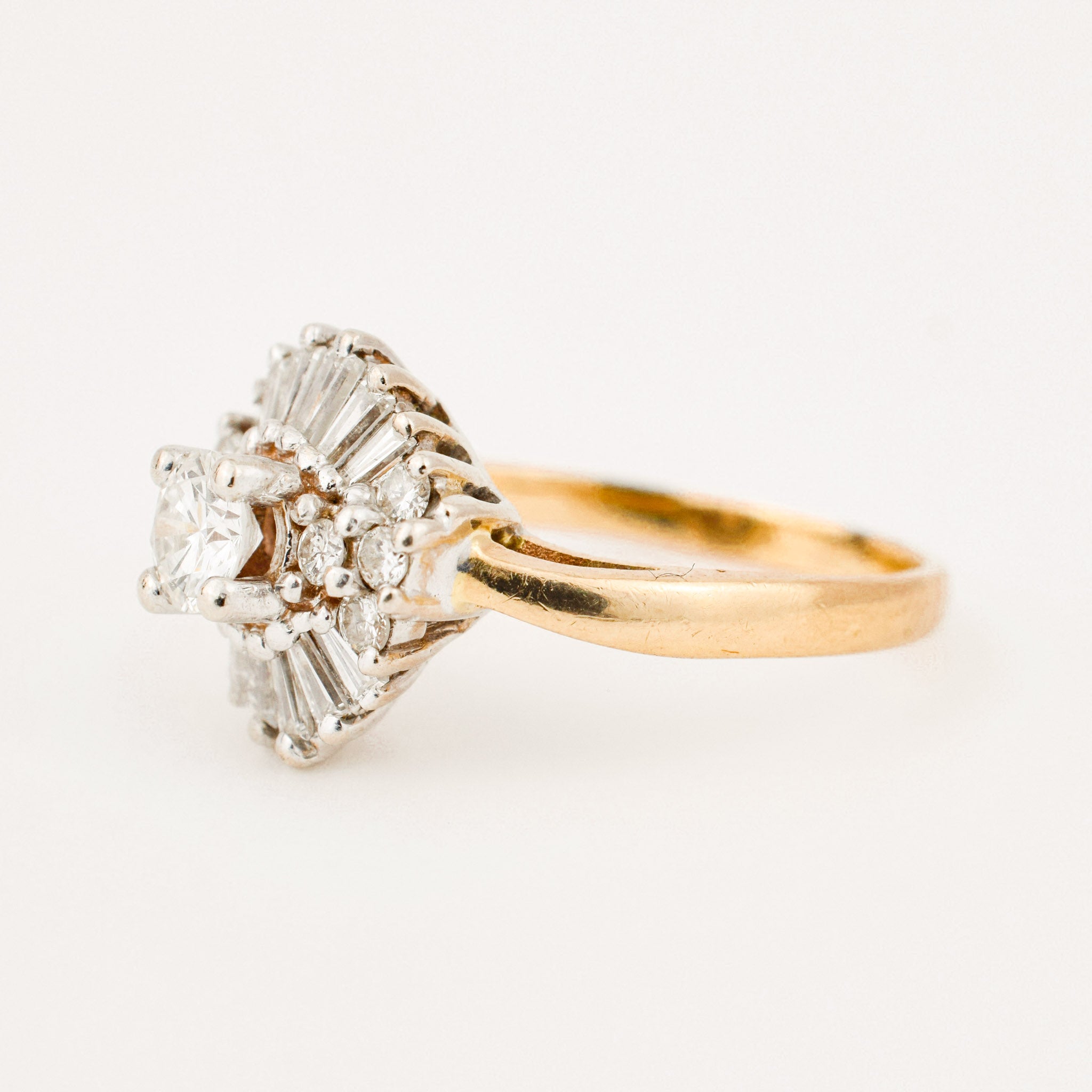 vintage diamond halo engagement ring 