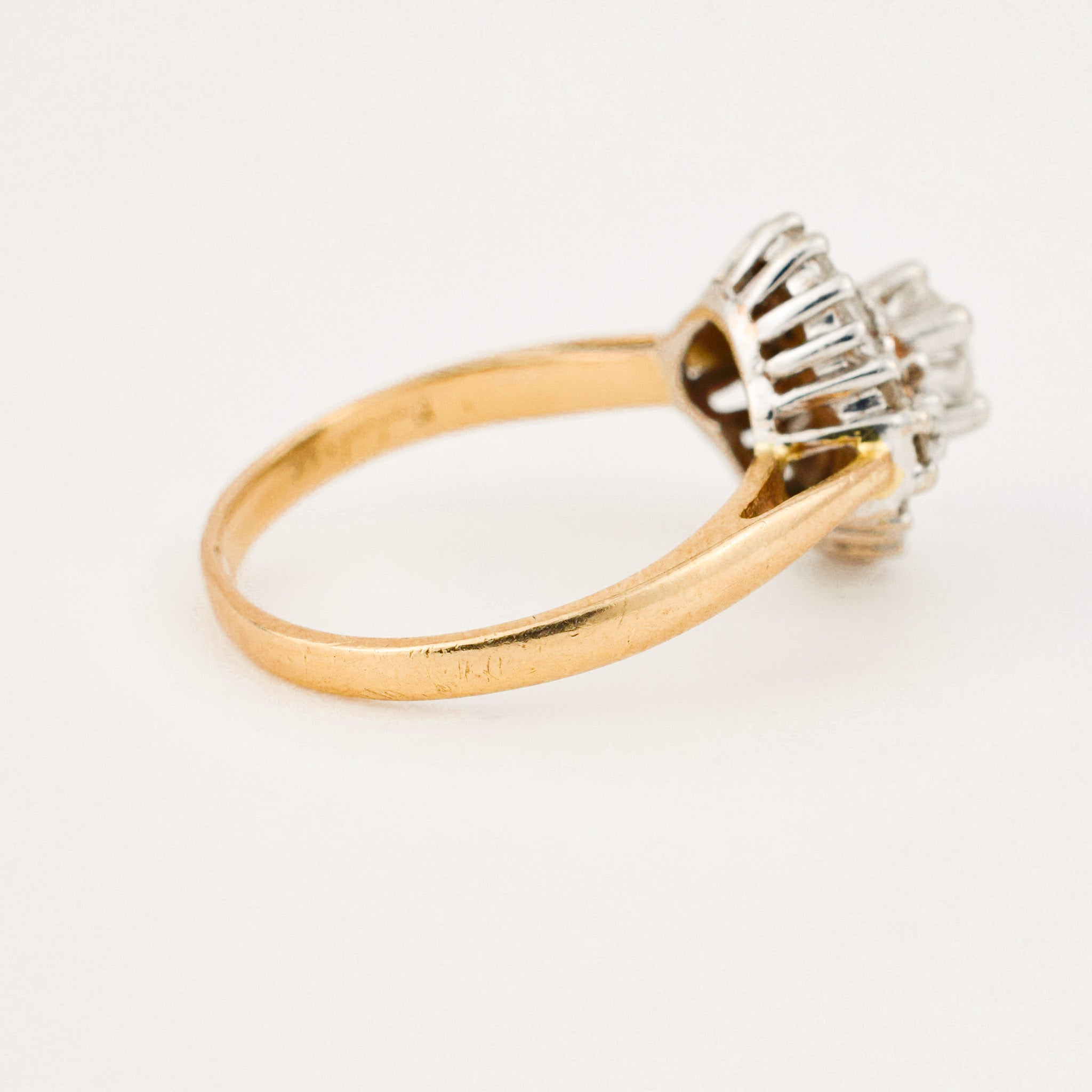 vintage diamond halo engagement ring 