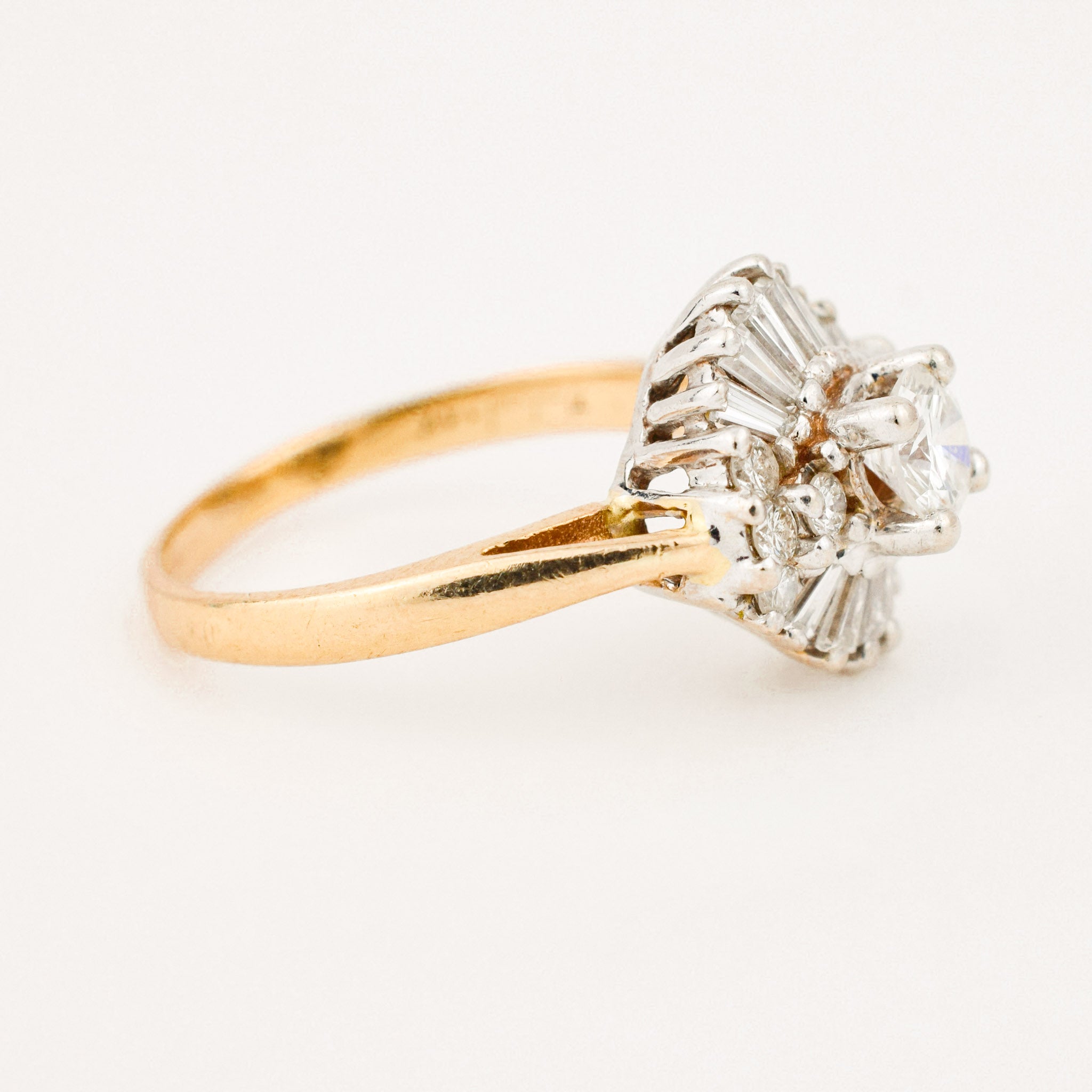 vintage diamond halo engagement ring 