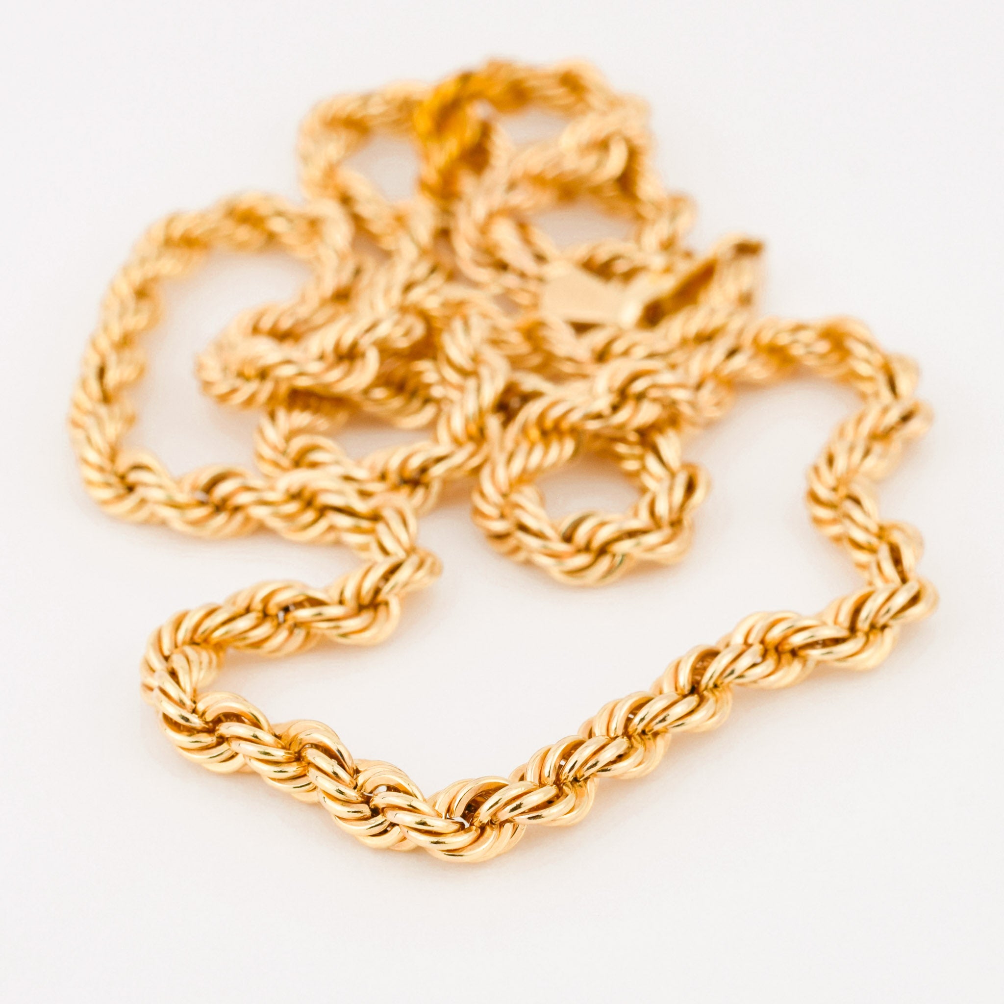 vintage 20" gold rope chain necklace