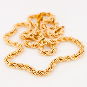 vintage 20" gold rope chain necklace