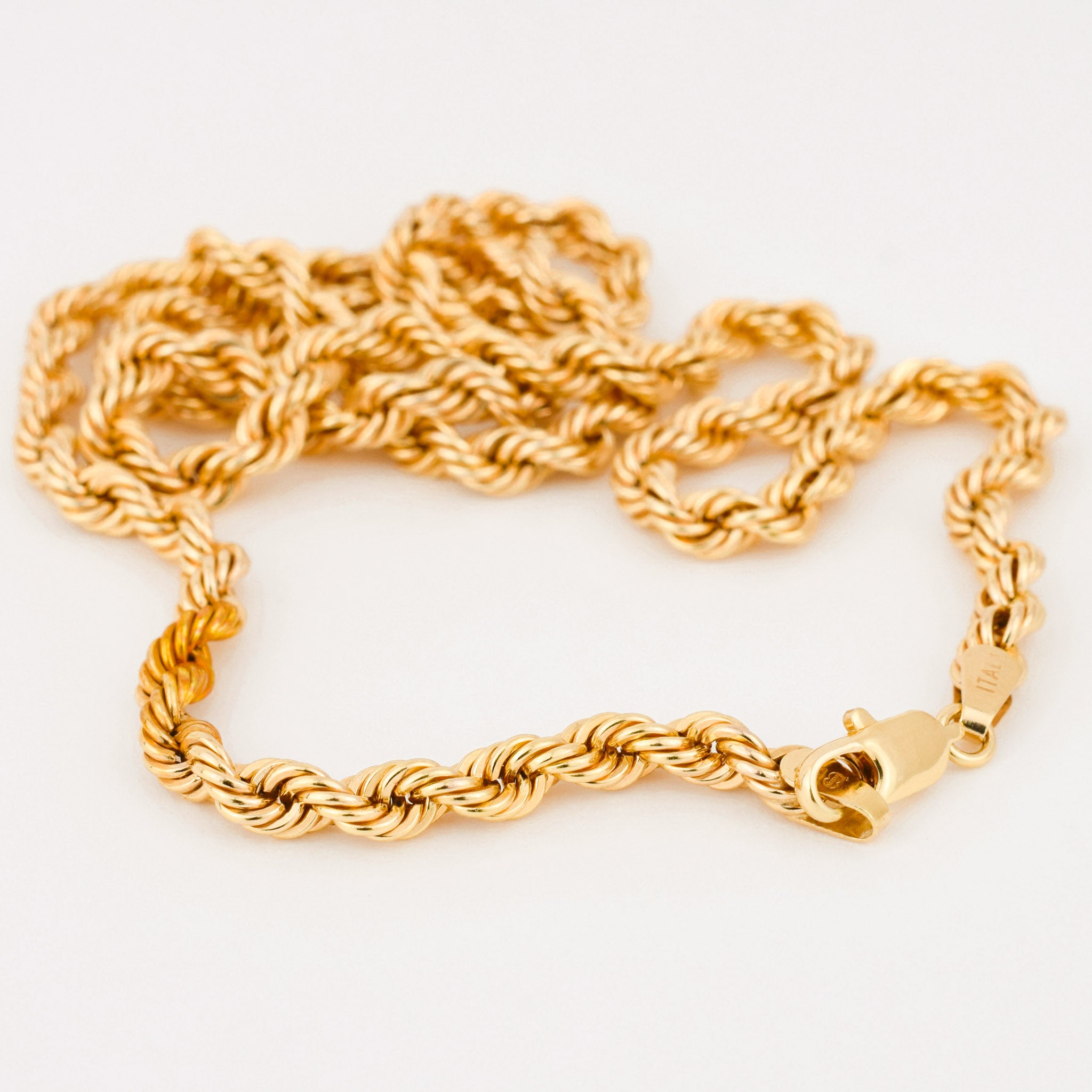 vintage 20" gold rope chain necklace