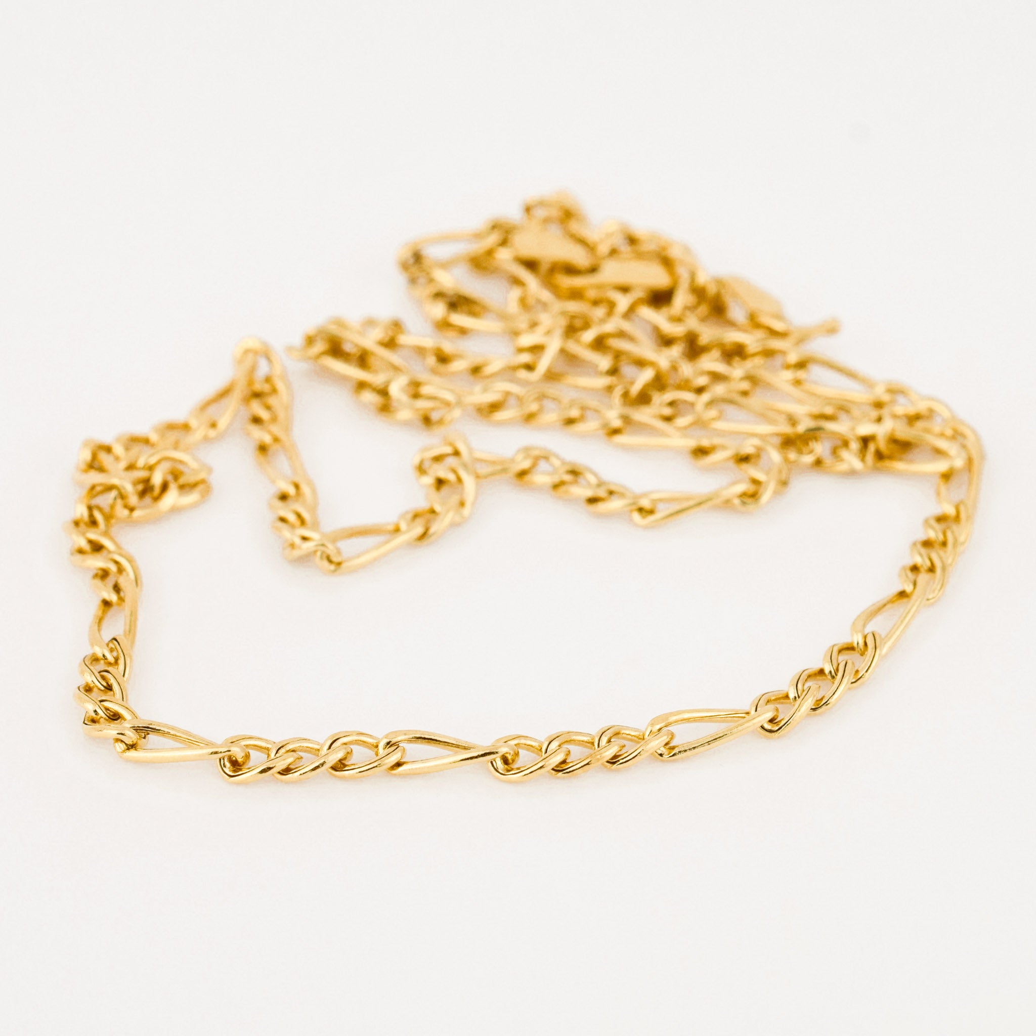 vintage gold figaro chain necklace