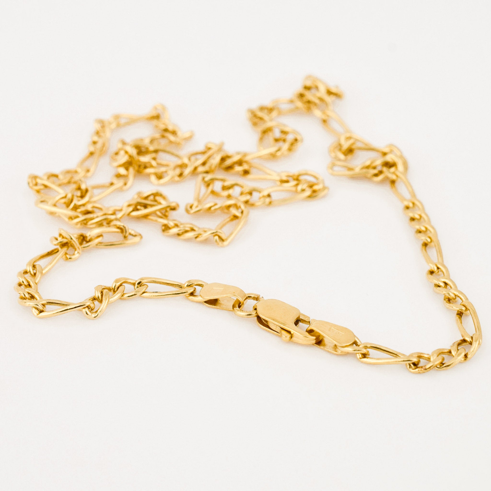 vintage gold figaro chain necklace