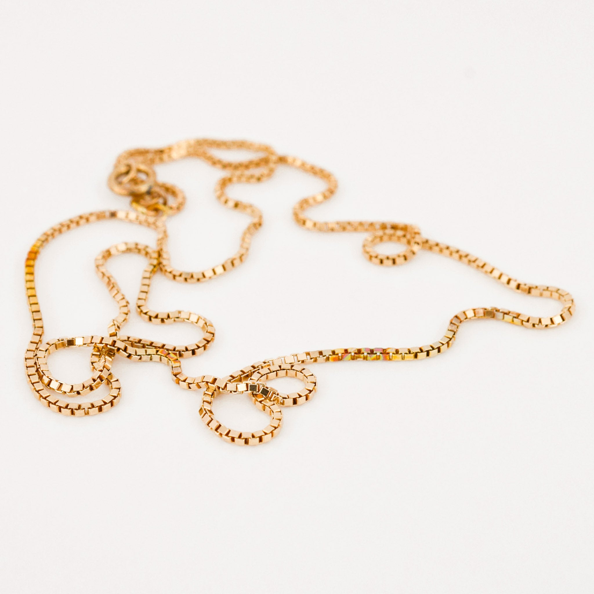 vintage gold box chain necklacevintage gold box chain necklace