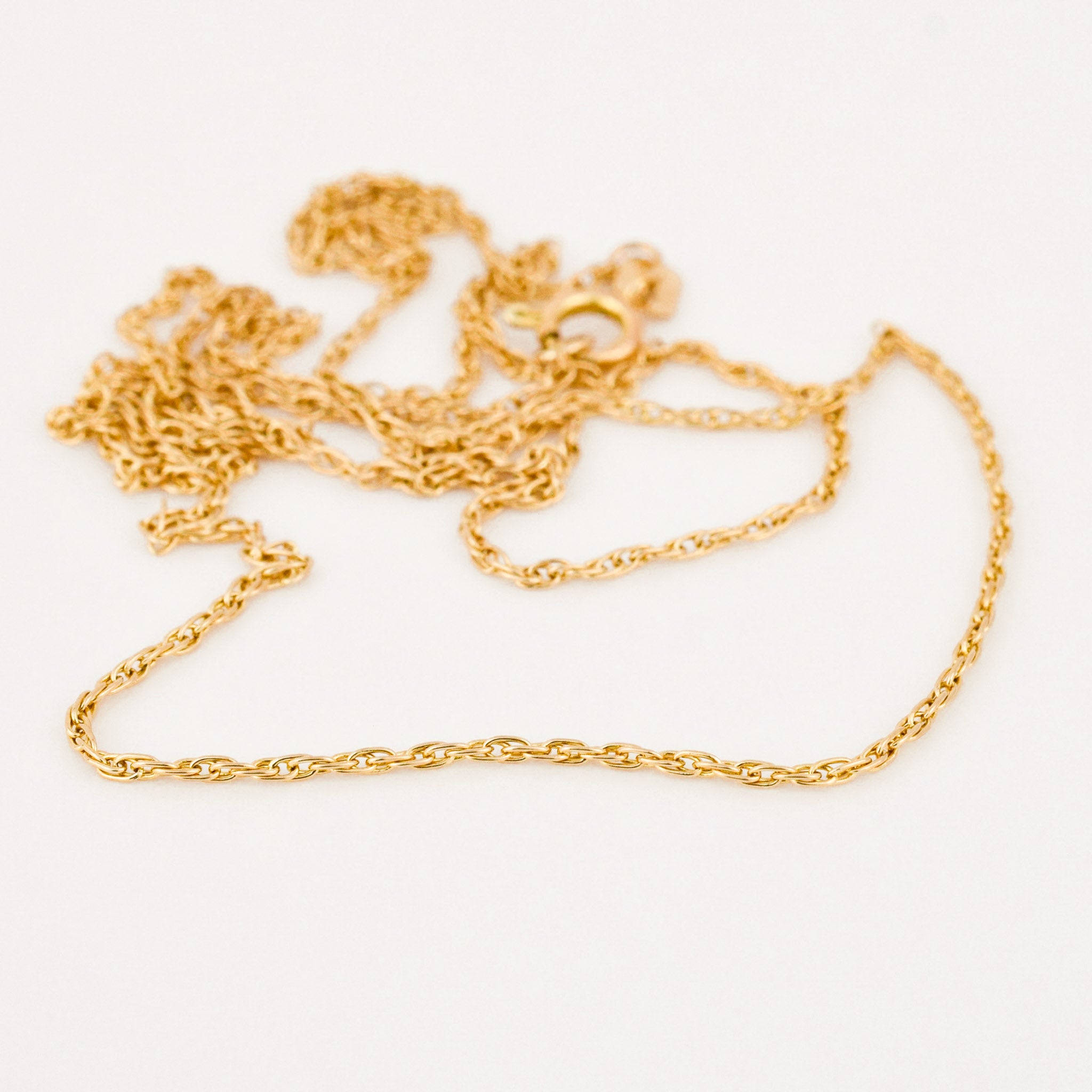 vintage gold 23.5inch rope chain necklace