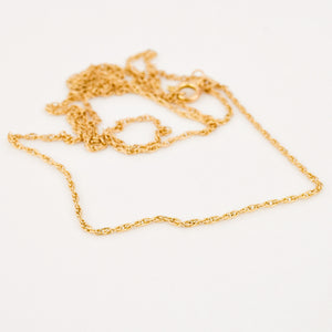 vintage gold 23.5inch rope chain necklace